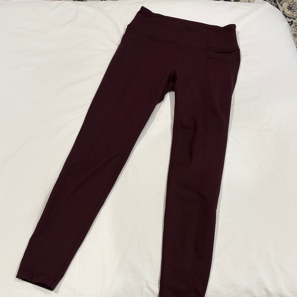 Athleta Maroon High-Rise Leggings